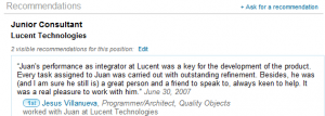 LinkedIn reference